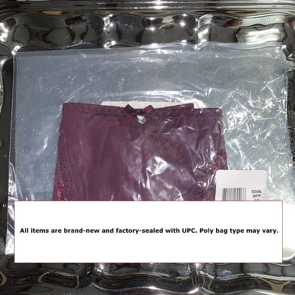 Set of 3! Thongs 3XL Panties Bramour Tribeca 3XL FITS 35-36" Lace Brief Burgundy - Picture 13 of 16